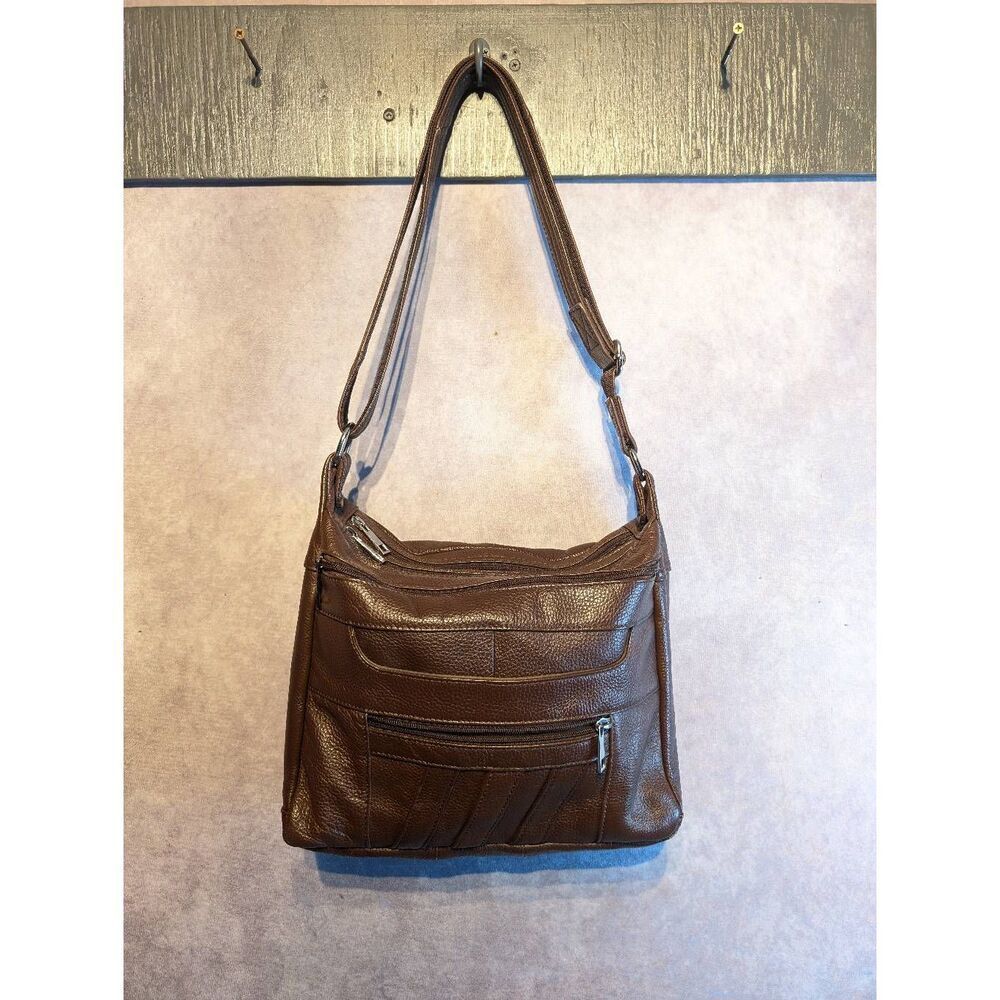 Roma new concealed carry leather adj. shoulder purse